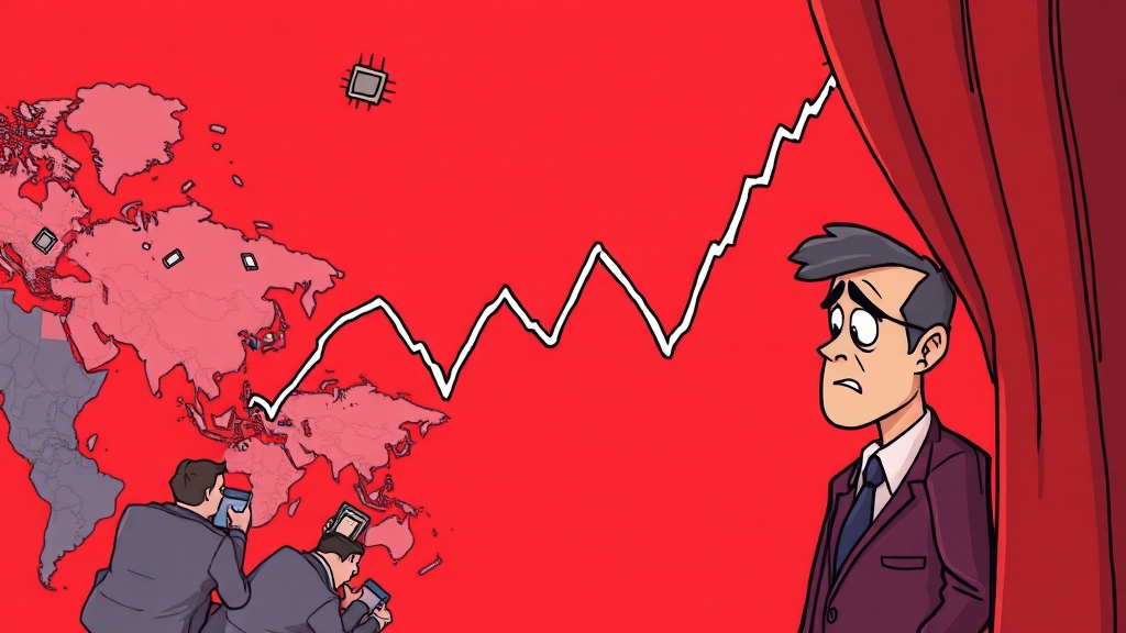 글로벌 시장 및 산업 동향 영향 (cartoon 스타일)