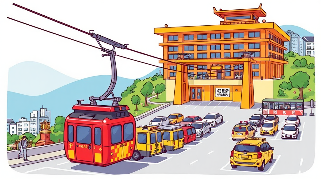 케이블카 주차 정보 (cartoon 스타일)