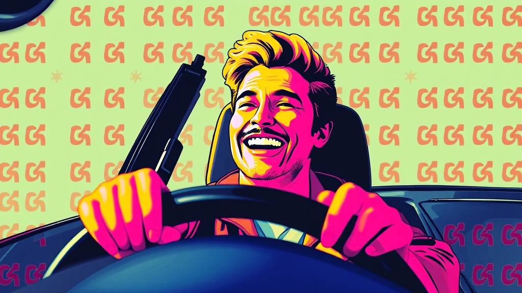 안전 운전, 과태료 없는 행복! (popart 스타일)