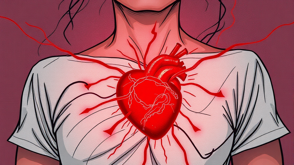 심근경색 전조증상 (illustration 스타일)