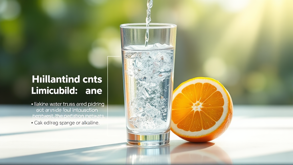 알칼리수 섭취, 무엇을 주의해야 할까? (realistic 스타일)