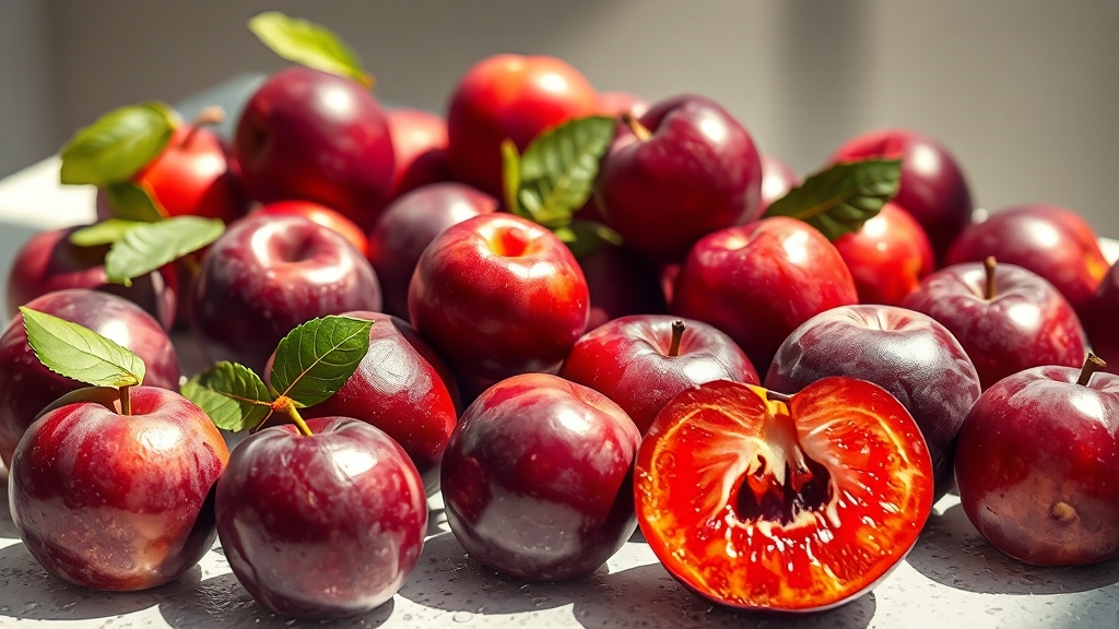 여름 제철 과일, 자두의 매력 (realistic 스타일)