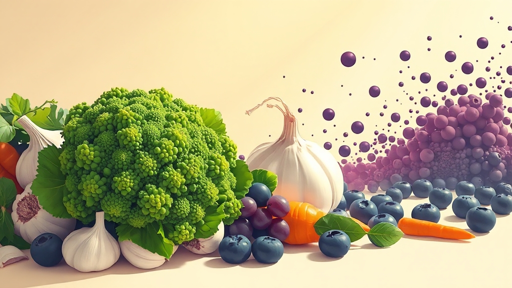 암세포 억제, 대표 식품은? (illustration 스타일)