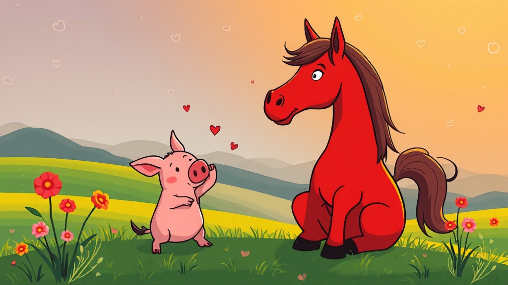 2026년 애정운: 설렘과 불안 공존 (cartoon 스타일)