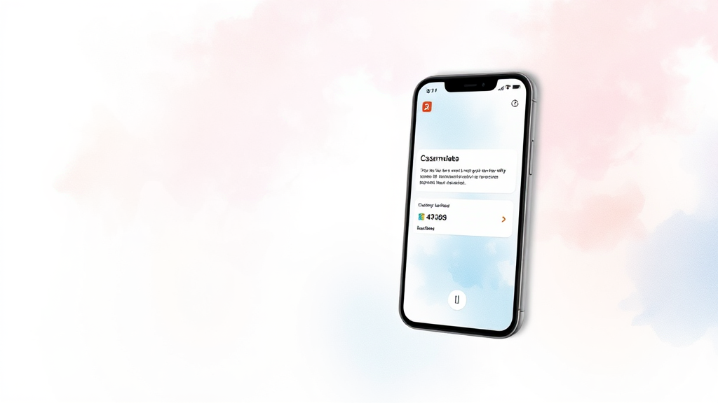 모바일 발급: M 건강보험 앱 (watercolor 스타일)