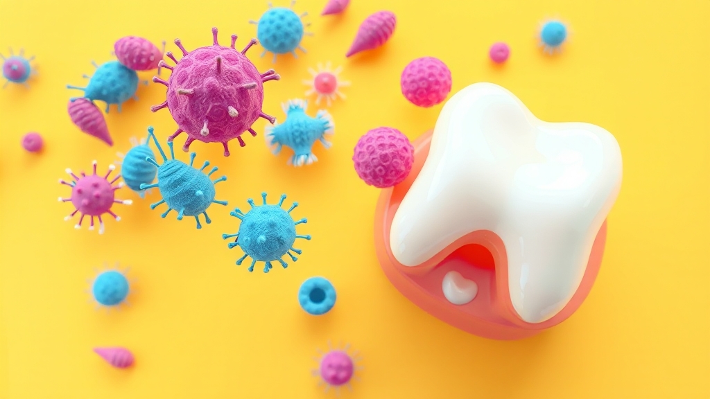 구강 유산균 vs 일반 잇몸 영양제 (cartoon 스타일)