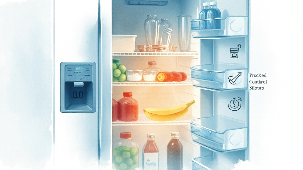 냉장고 문제 자가진단 (watercolor 스타일)