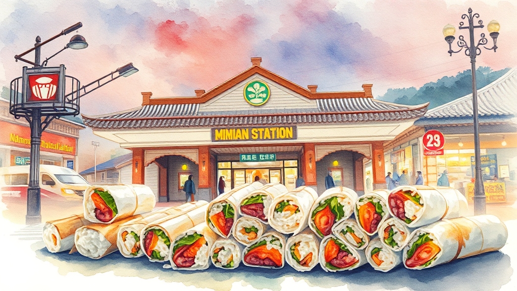 김천 김밥, 특별한 맛 (watercolor 스타일)
