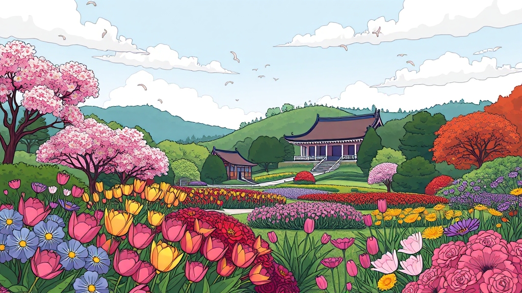 계절별 꽃과 식물 정보 (cartoon 스타일)