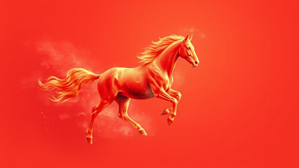 2026년, 붉은 말의 해 (watercolor 스타일)