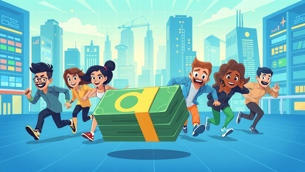 부업, 경제적 자유로! (cartoon 스타일)