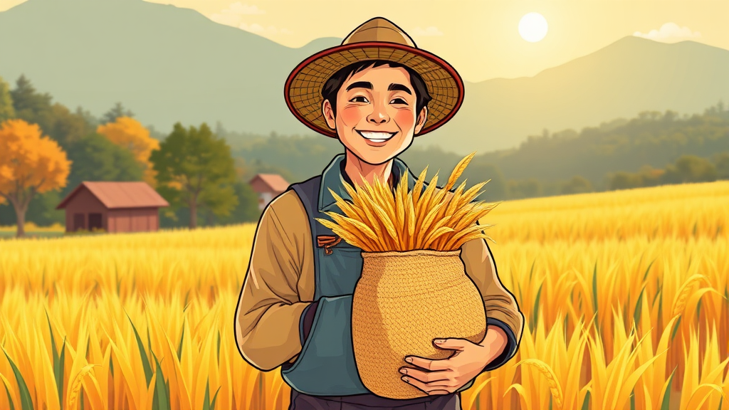 쌀 단위 ‘말’의 유래 (illustration 스타일)