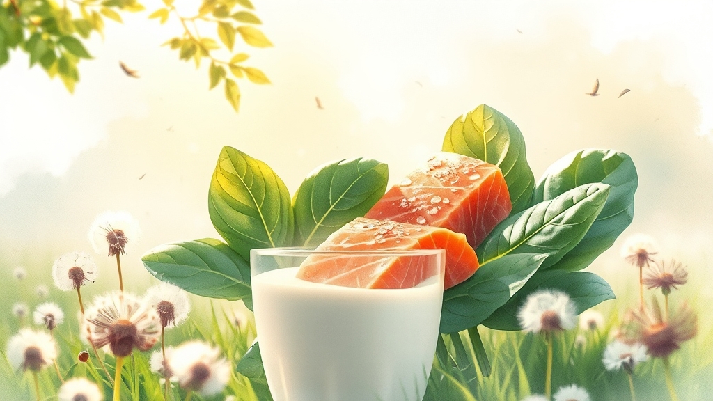 춘곤증에 좋은 영양소와 식단 (watercolor 스타일)