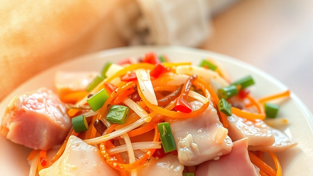 채소 및 고기 손질 (watercolor 스타일)