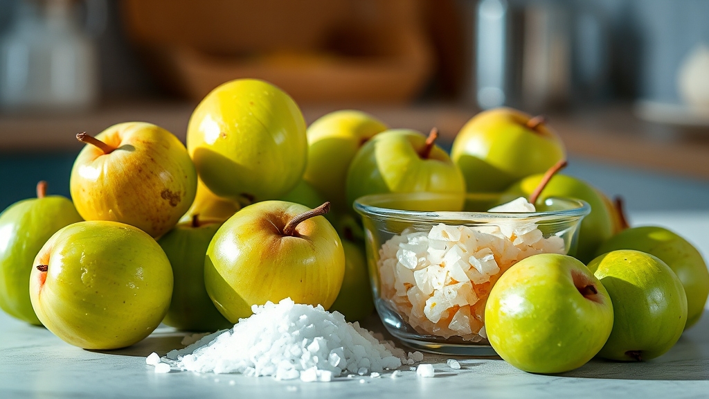 2kg 매실장아찌 재료 준비 (realistic 스타일)