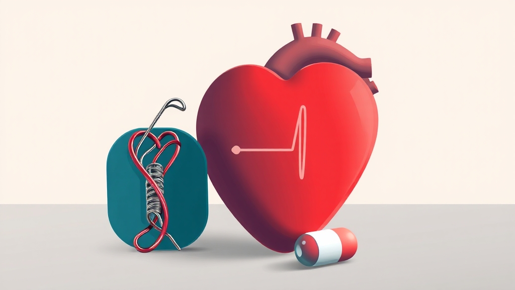 치료 옵션: 약물 vs 수술 (illustration 스타일)