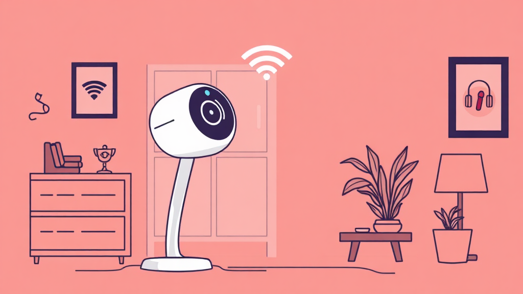 홈캠 보안 설정 가이드: 초기 설정이 중요 (illustration 스타일)