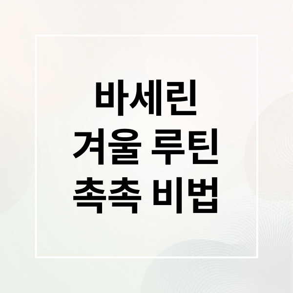 바세린
겨울 루틴
촉촉 비법 (바세린 겨울 루틴)