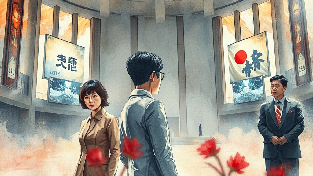 정치, 경제, 사회 핵심 동향 (watercolor 스타일)