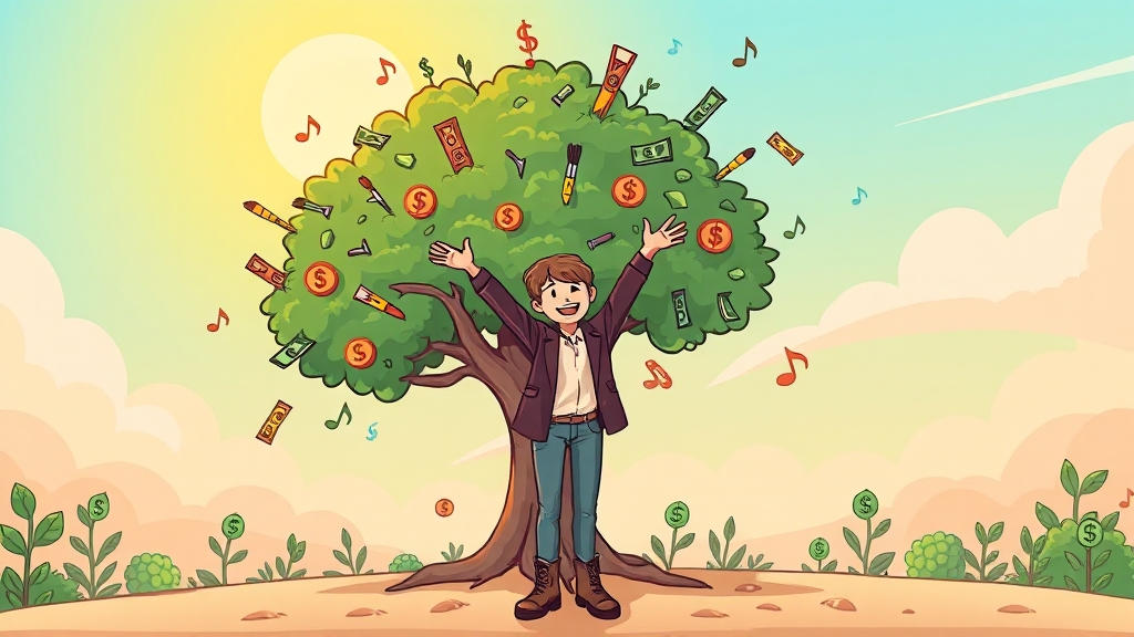 부업 수익: 현실 기대치 & 전략 (cartoon 스타일)