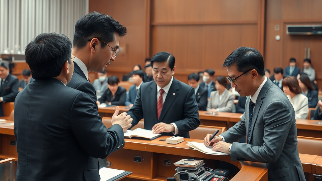 국내 정치 현안 및 주요 발표 (realistic 스타일)