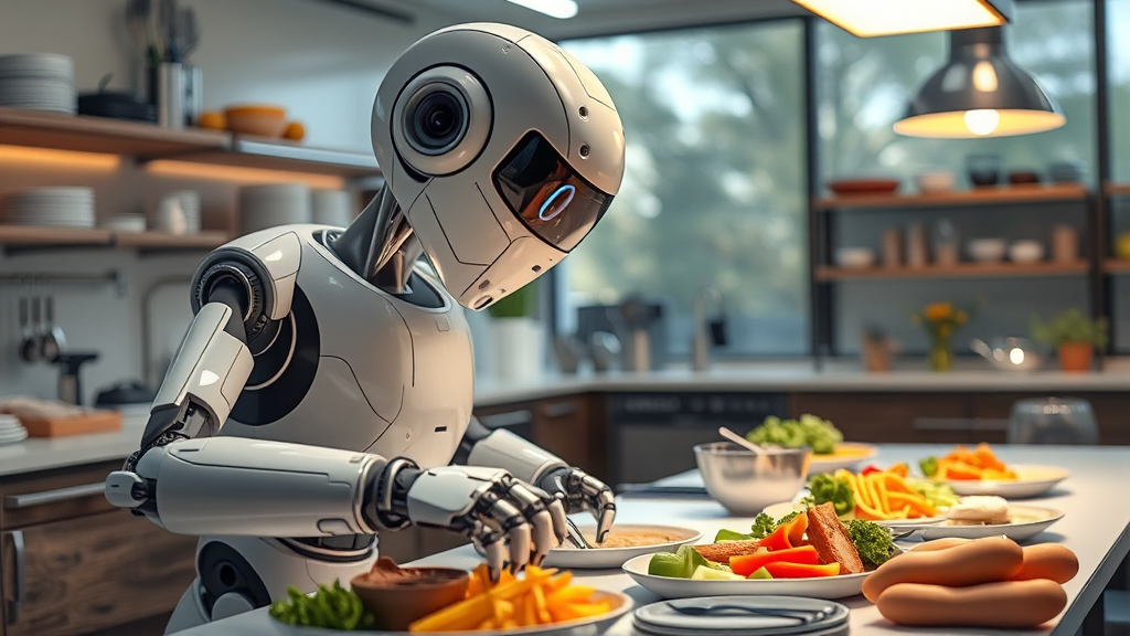 푸드테크 시장, 로봇 기술 중요성 증가 (realistic 스타일)