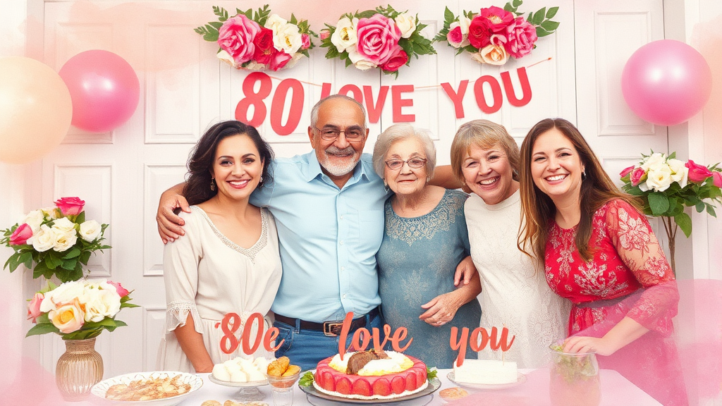 팔순 잔치 행사 준비 (watercolor 스타일)