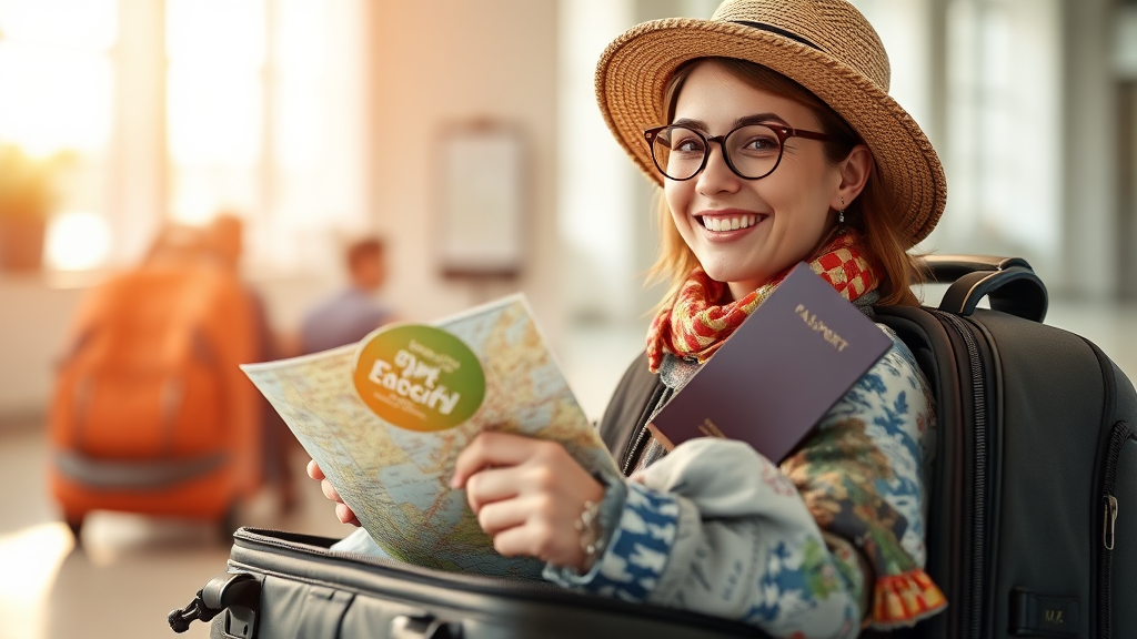 여행의 시작: 설렘 충전! (realistic 스타일)