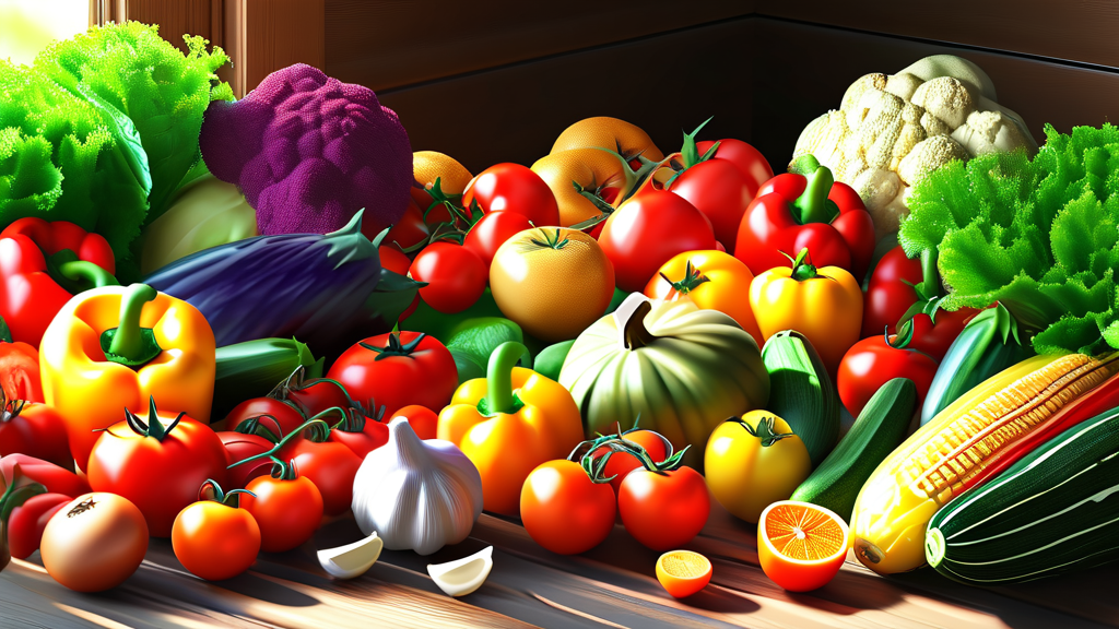 채식주의의 7단계 분류와 주요 유형 (realistic 스타일)