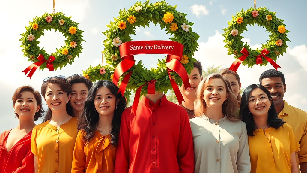다양한 행사 화환 배달 (realistic 스타일)