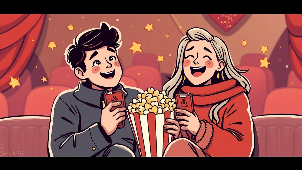 영화/공연: 문화생활 만끽 (illustration 스타일)