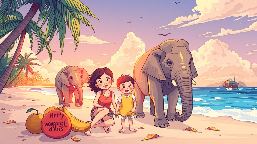 푸켓 vs 다낭: 가족 여행 최적지? (illustration 스타일)