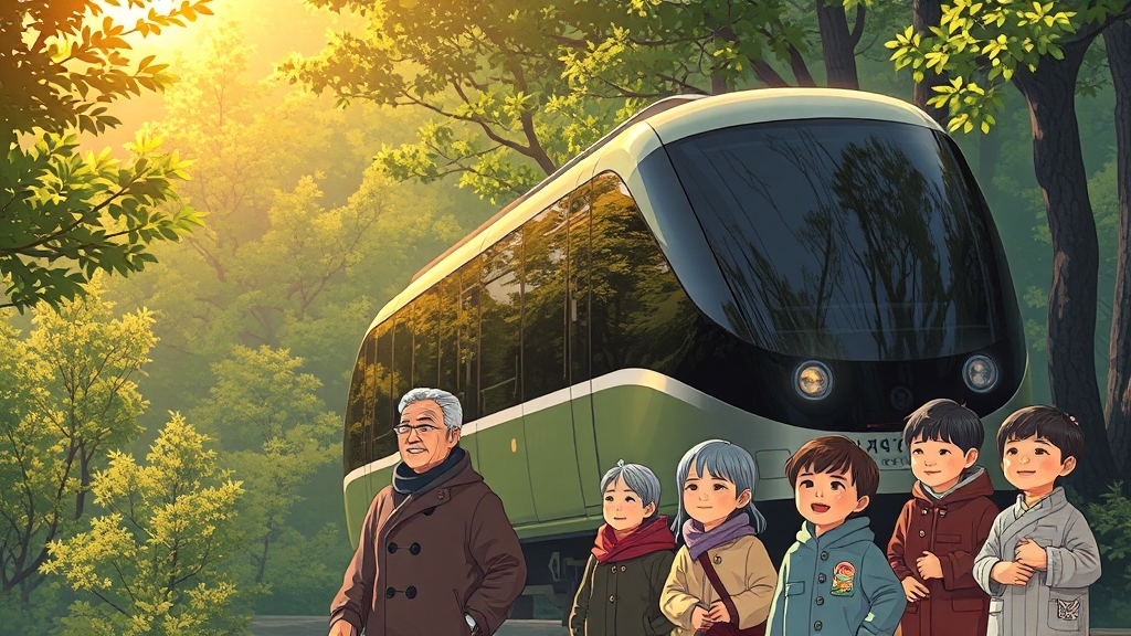 모노레일 vs 도보 코스 선택 (illustration 스타일)