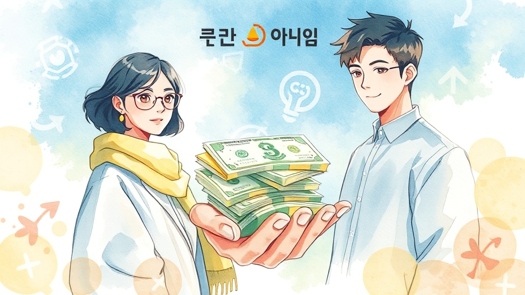 훈련비 지원 금액 및 혜택 (watercolor 스타일)
