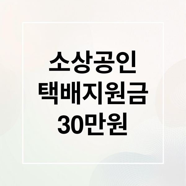 소상공인
택배지원금
30만원 (소상공인 택배지원금 30만원 KR)