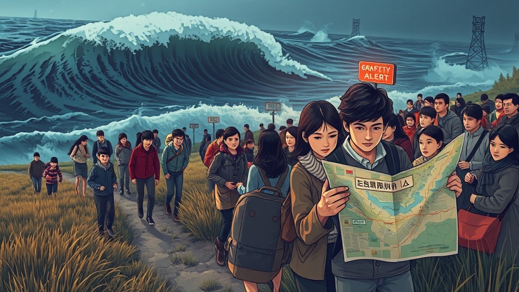 쓰나미 안전 요령 (illustration 스타일)