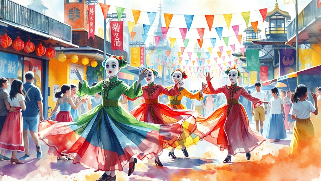춘천 마임축제 상세 정보 (watercolor 스타일)