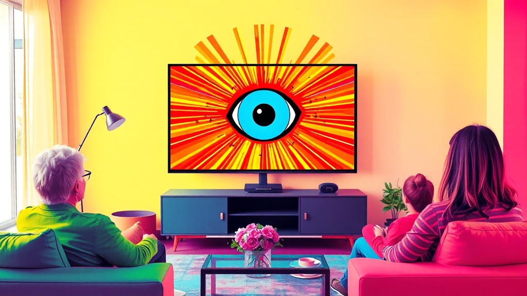 TV 인치별 적정 시청 거리 (popart 스타일)
