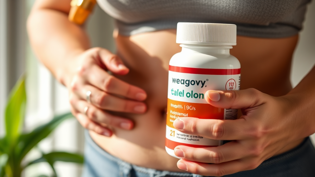 위고비 알약, 체중 감량 효과는? (realistic 스타일)