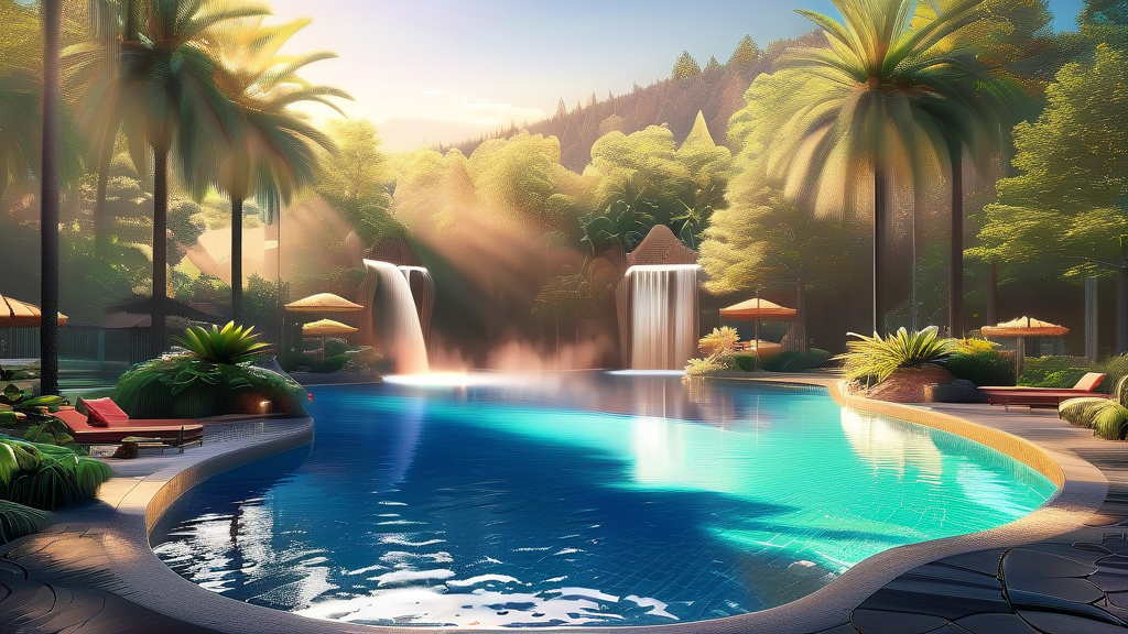 온천수와 함께하는 특별한 휴식 (realistic 스타일)