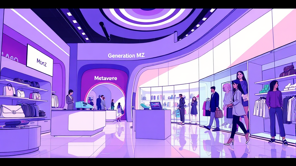 메타버스 상권의 등장과 소비자 변화 (illustration 스타일)