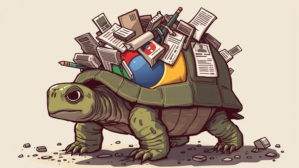 크롬 속도 저하 원인 분석 (illustration 스타일)