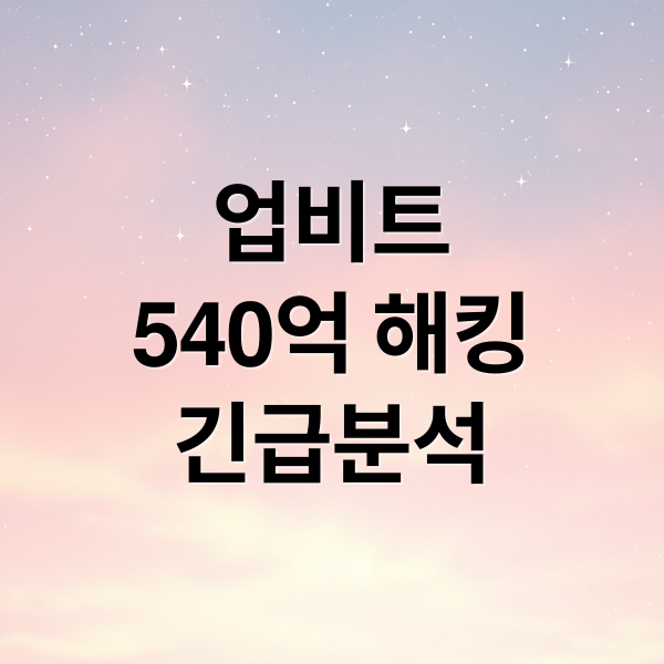 업비트
540억 해킹
긴급분석 (업비트 가상자산 유출)