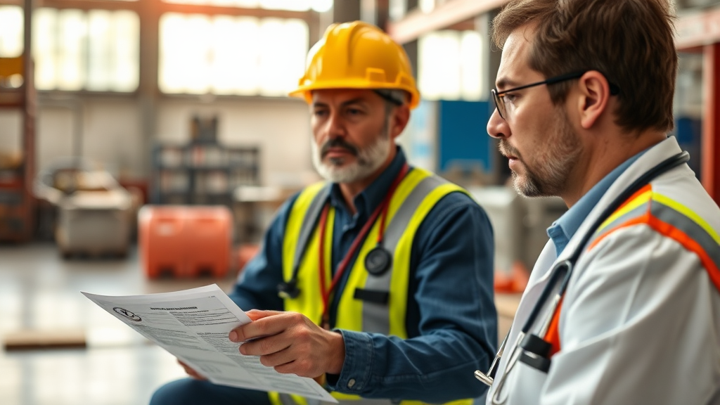 산재 휴업급여, 누가 받을 수 있나요? (realistic 스타일)