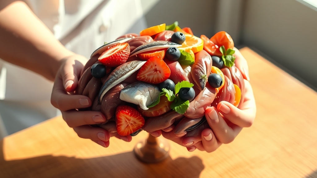 뇌 건강에 좋은 식단 (realistic 스타일)