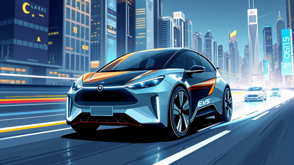 전기차 시장 경쟁 심화: EV5의 미래는? (illustration 스타일)