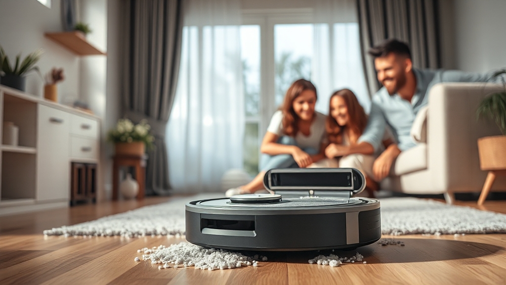 자동 먼지 비움 스테이션: 장점과 단점 (realistic 스타일)