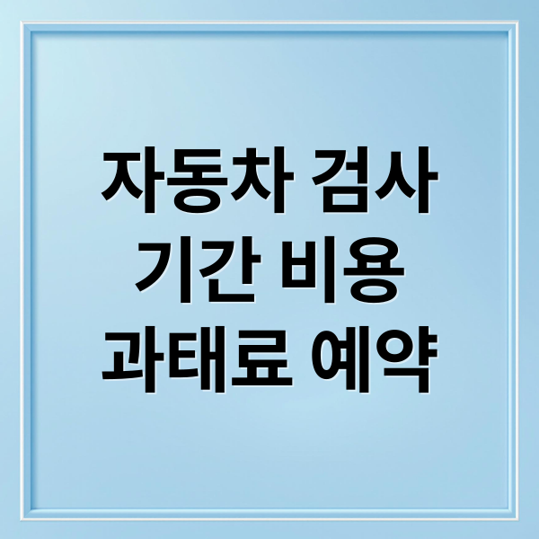 자동차 검사
기간 비용
과태료 예약 (자동차 검사 기간 과태료)