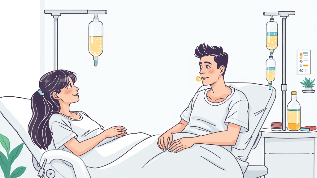 장염 진단 및 치료 (illustration 스타일)