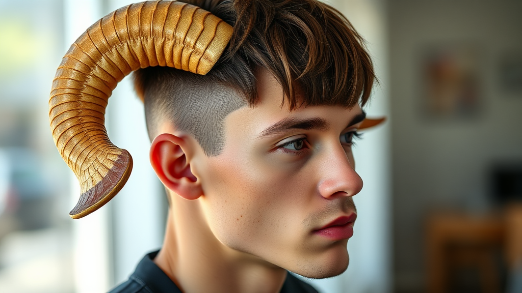 산양컷의 매력: 개성과 트렌디함의 조화 (realistic 스타일)